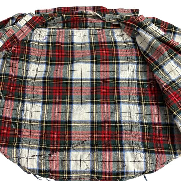 Flannel Shirt Womens 2XL Sugar Skull Shacket Upcycled Grunge Maximalist Rock - Picture 8 of 16